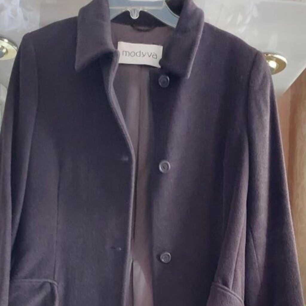 Italian Modyva Wool Coat In Brown - Size 42 (I), 8 - Usa